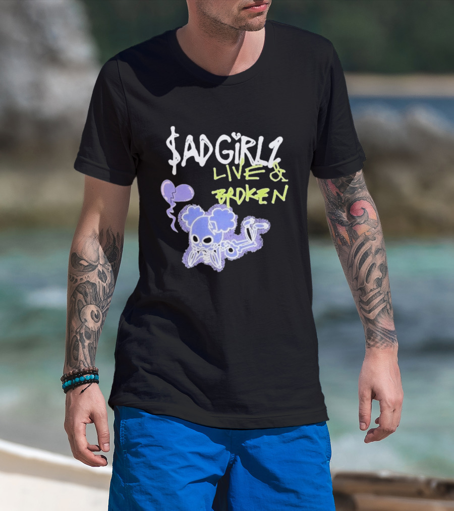 Junior H Sadgirlz Live And Broken Tour 2025 Skeleton Balloon T-Shirt