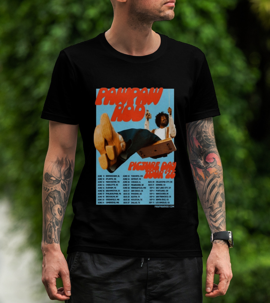 PawPaw Rod Picture Day Tour 2026 Concert Dates And Locations T-Shirt