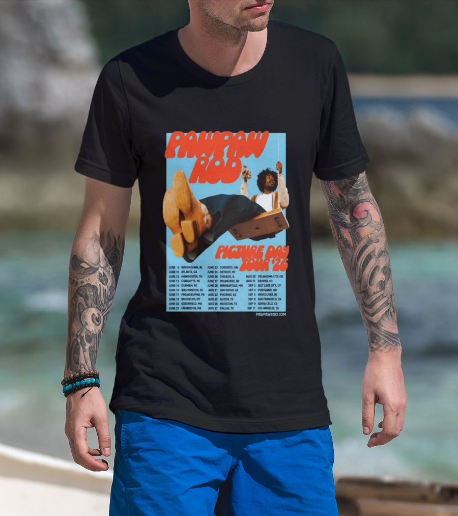 PawPaw Rod Picture Day Tour 2026 Concert Dates And Locations T-Shirt