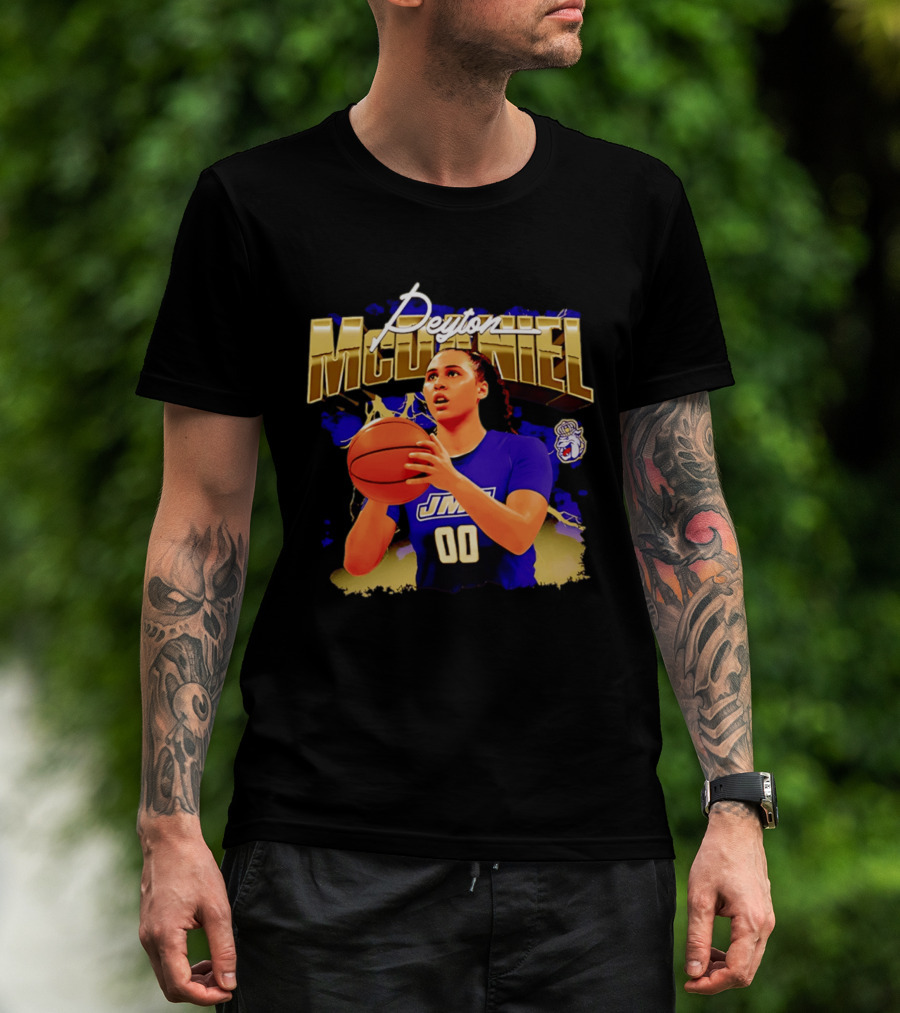 Peyton McDaniel JMU Basketball Player 00 NCAA James Madison Dukes T-Shirt