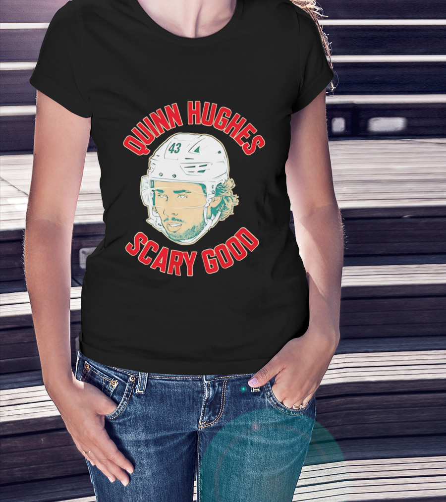 Quinn Hughes Scary Good Hockey 43 T-Shirt