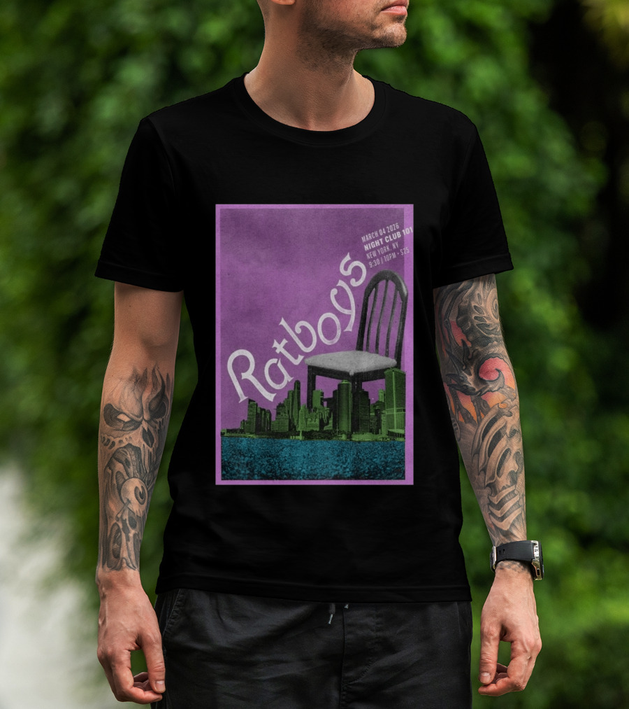 Ratboys March 4 2026 Night Club 101 New York NY Concert Event Chair Cityscape T-Shirt