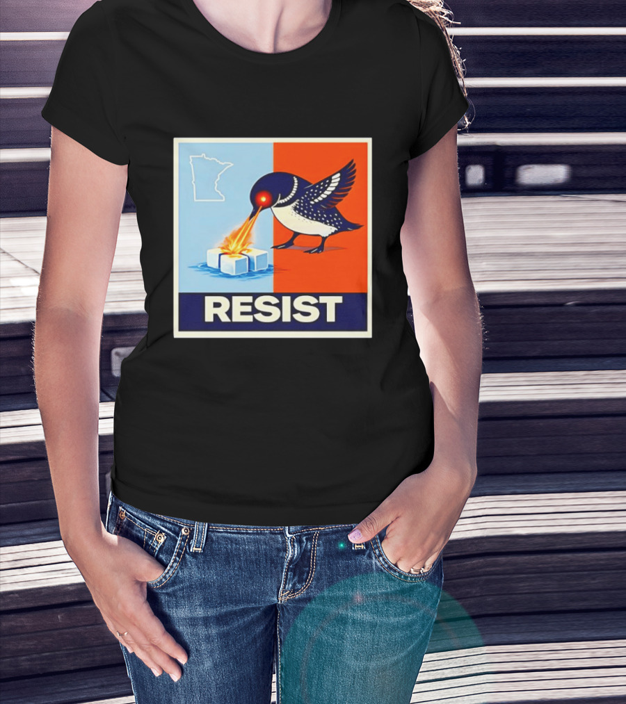 Resist Minnesota Loon Melting ICE Protest T-Shirt