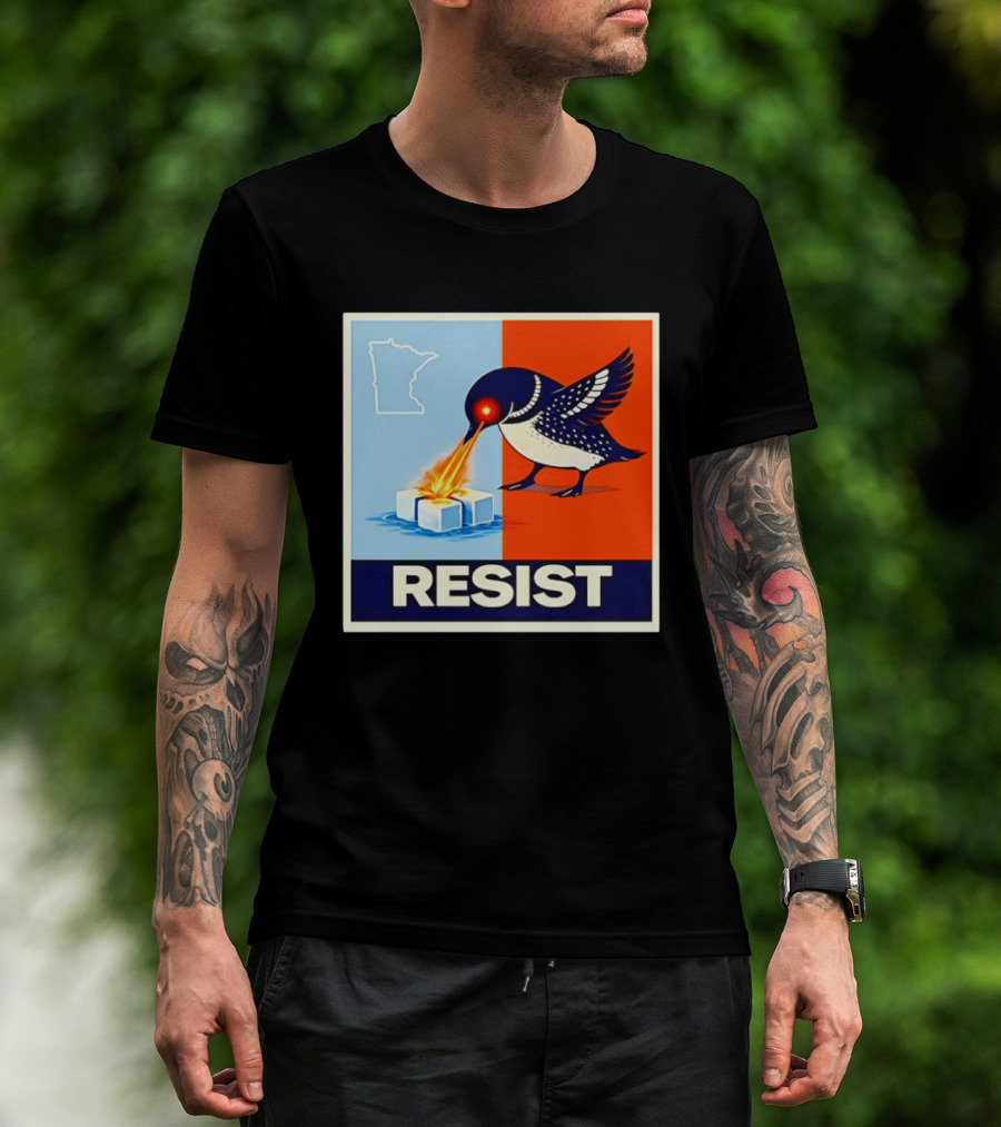 Resist Minnesota Loon Melting ICE Protest T-Shirt