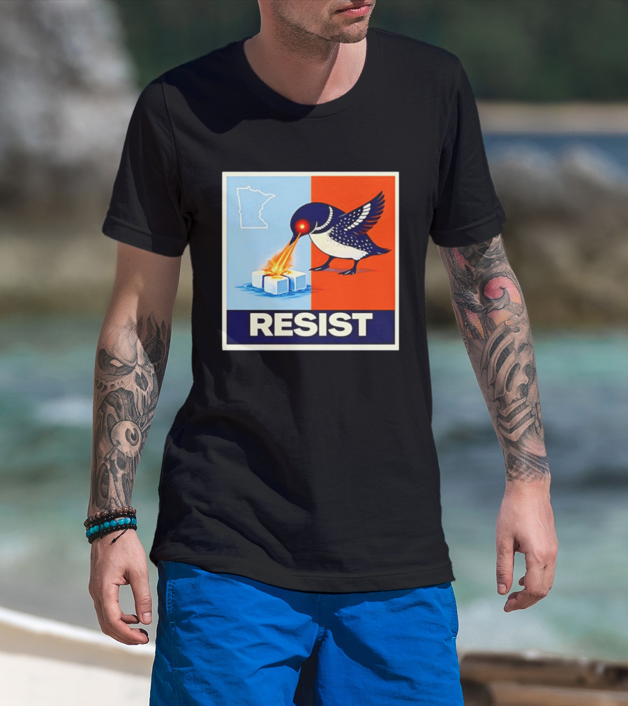 Resist Minnesota Loon Melting ICE Protest T-Shirt