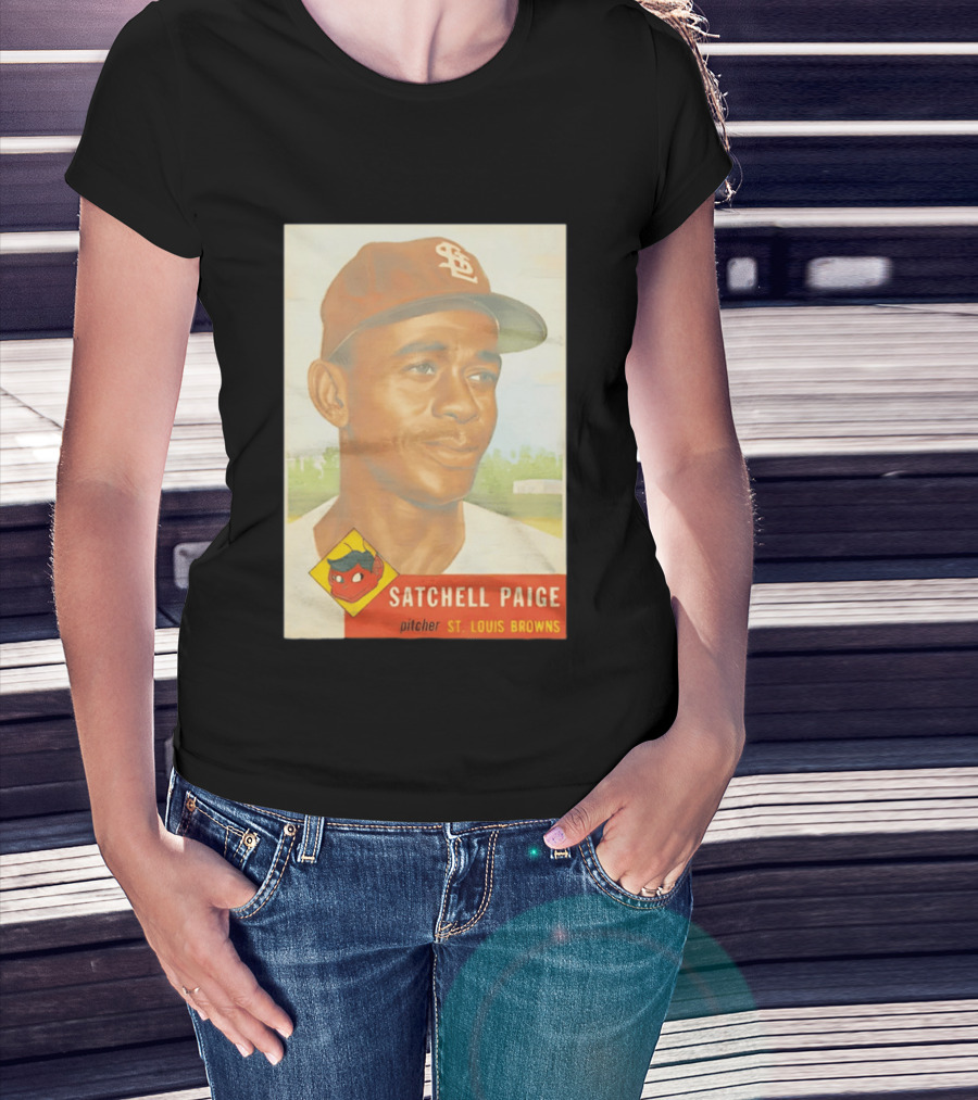 Satchell Paige 1953 Topps St. Louis Browns Pitcher Baseball Card T-Shirt