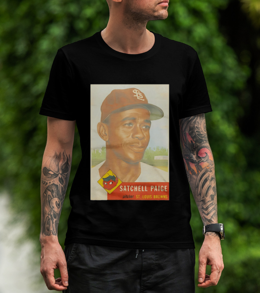 Satchell Paige 1953 Topps St. Louis Browns Pitcher Baseball Card T-Shirt