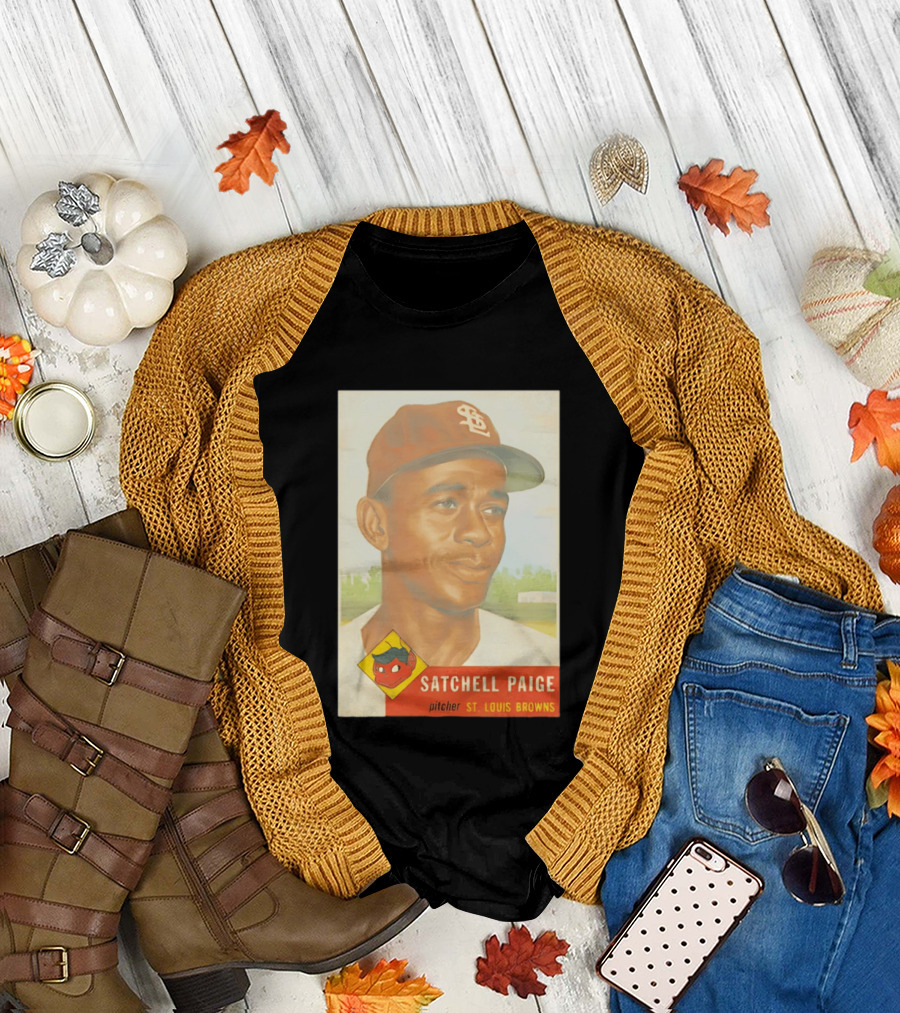 Satchell Paige 1953 Topps St. Louis Browns Pitcher Baseball Card T-Shirt