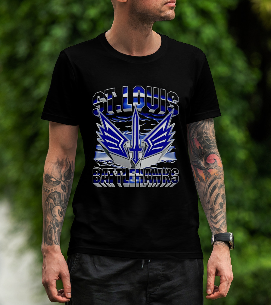 St. Louis Battlehawks Winged Sword T-Shirt