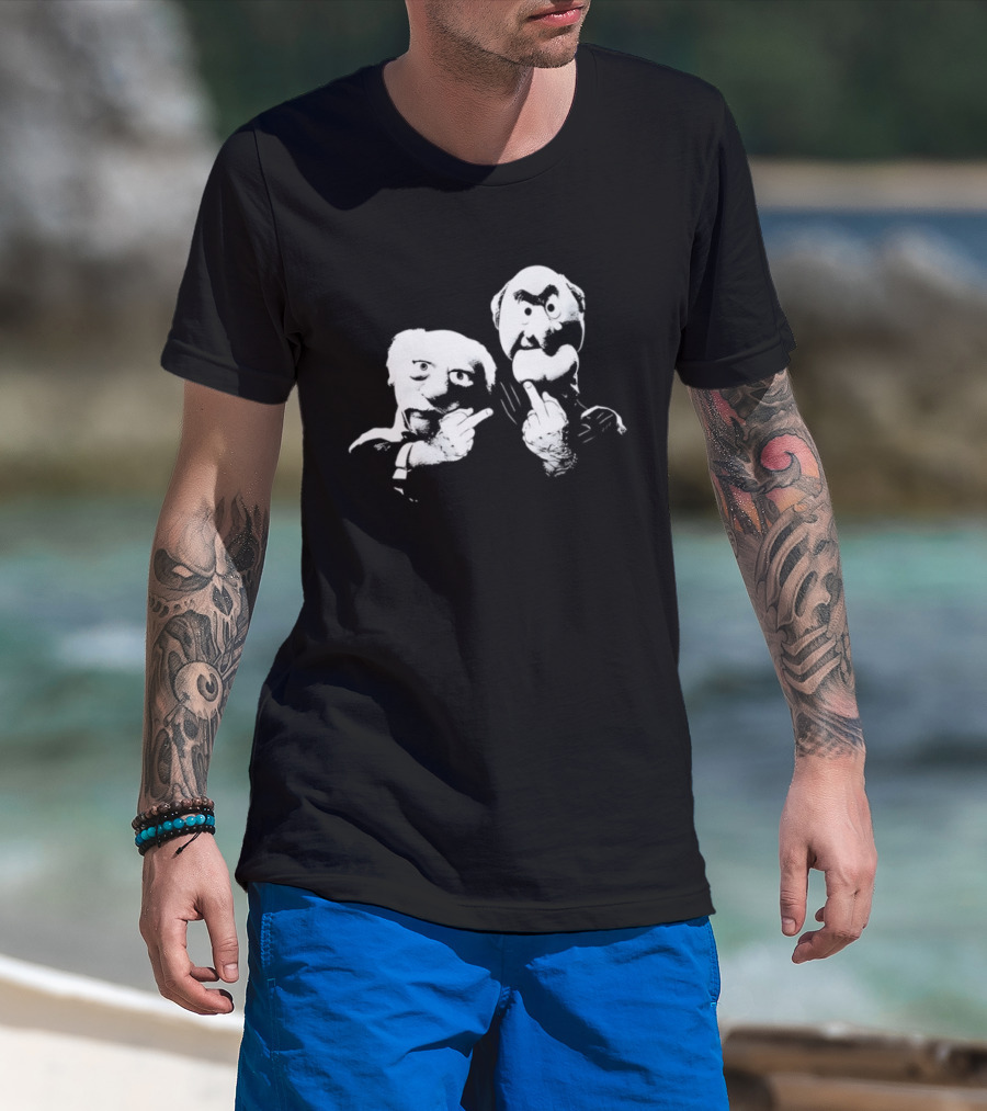 Statler And Waldorf Middle Finger Humor Icon Pair T-Shirt