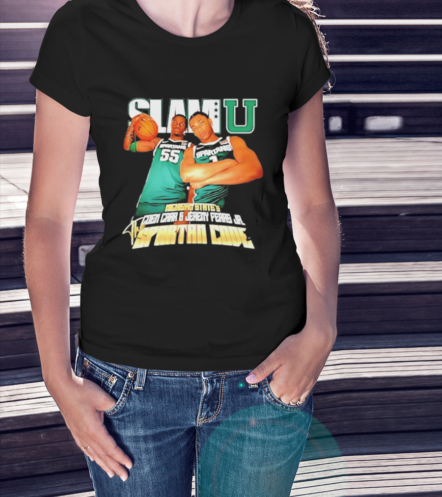 Michigan State Spartans Coen Carr Jeremy Fears Jr SlamU The Spartan Code T-Shirt