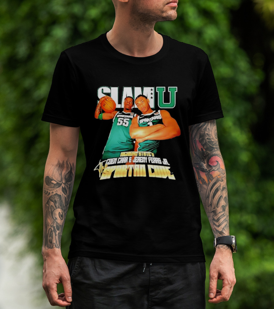 Michigan State Spartans Coen Carr Jeremy Fears Jr SlamU The Spartan Code T-Shirt