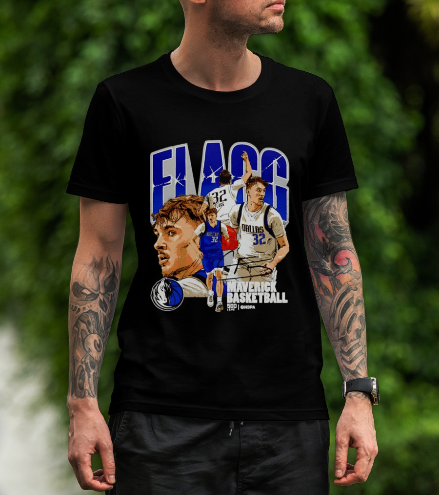 Maverick Basketball Cooper Flagg Dallas NBA 32 Collage T-Shirt