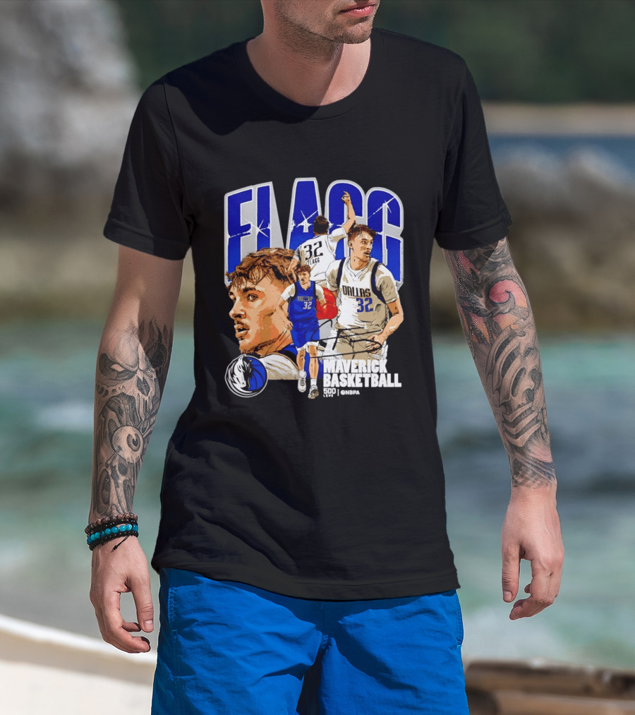 Maverick Basketball Cooper Flagg Dallas NBA 32 Collage T-Shirt