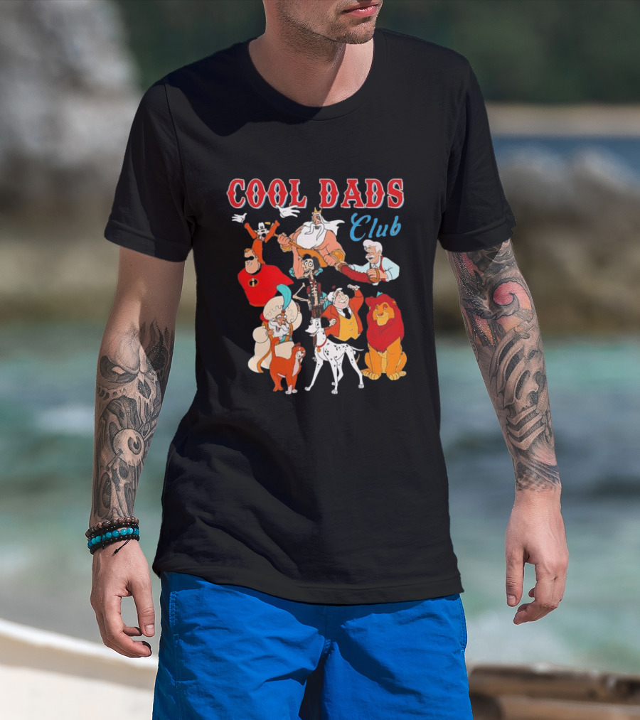 Cool Dads Club Disney Cartoon Characters Magic Fathers Pixar Animation T-Shirt