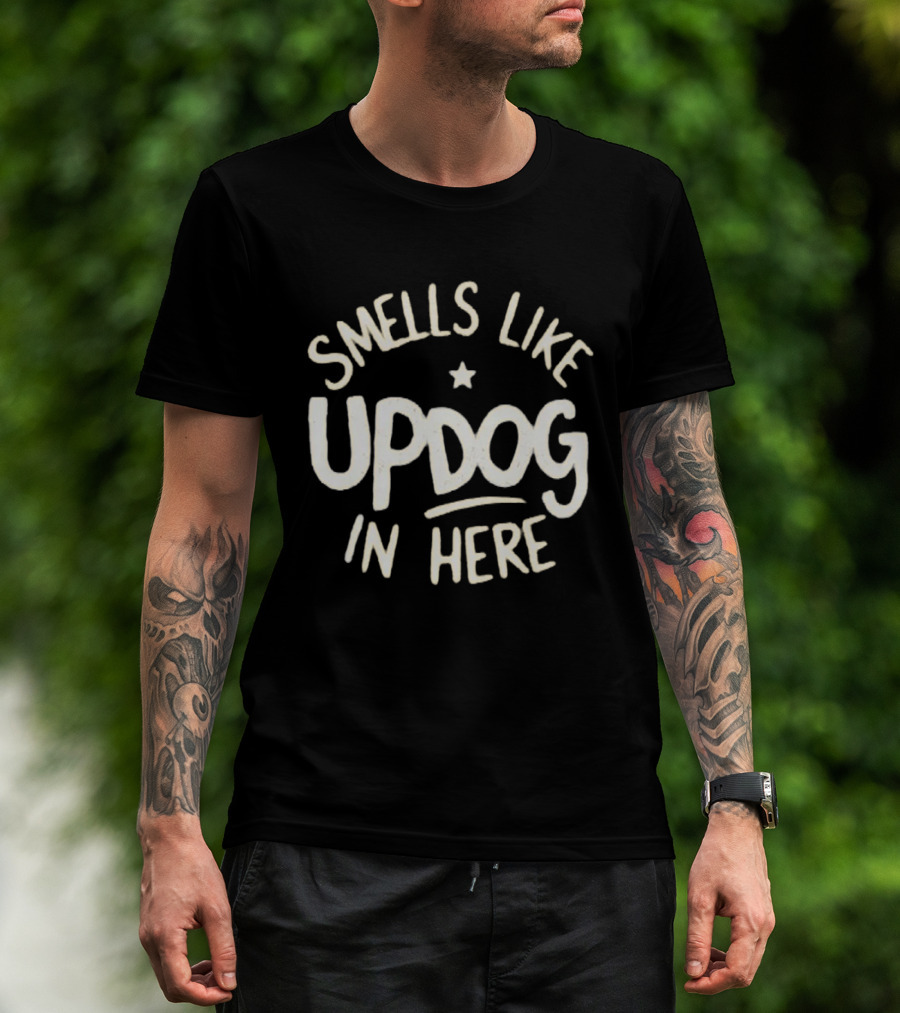 Smells Like Updog In Here Best Shrinking Jimmy T-Shirt