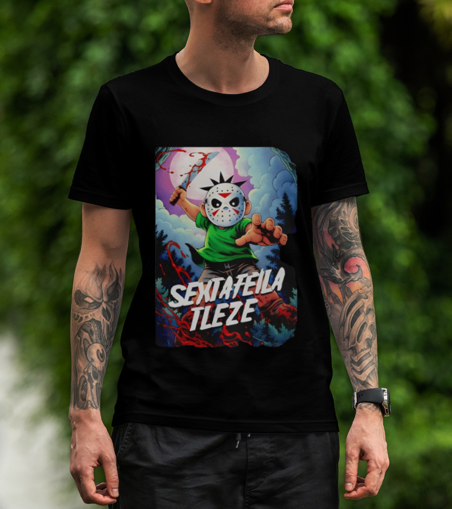 Jason Voorhees Sexta Feila Tleze Chibi Masked Character With Knife T-Shirt