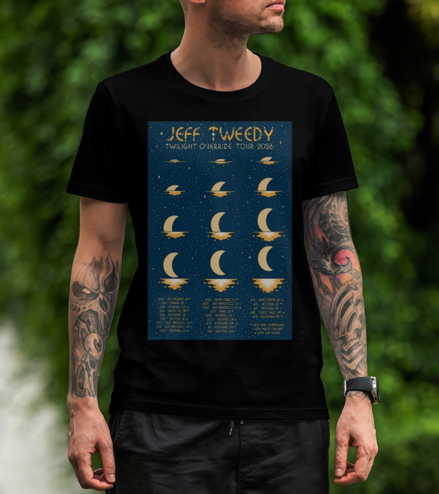 Jeff Tweedy Twilight Override Tour 2026 Des Moines Denver Chicago Portland Seattle San Francisco Los Angeles Albuquerque Victoria Bozeman T-Shirt