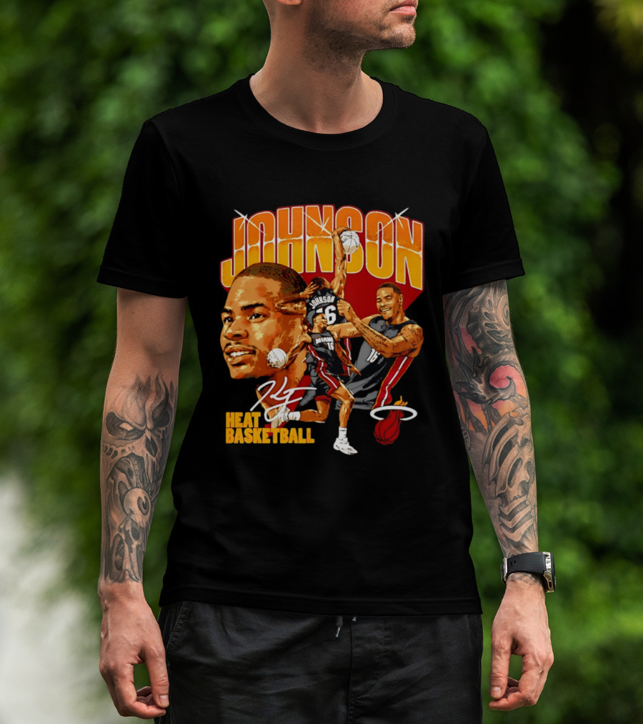 Johnson Miami Heat Basketball Player Collage T-Shirt