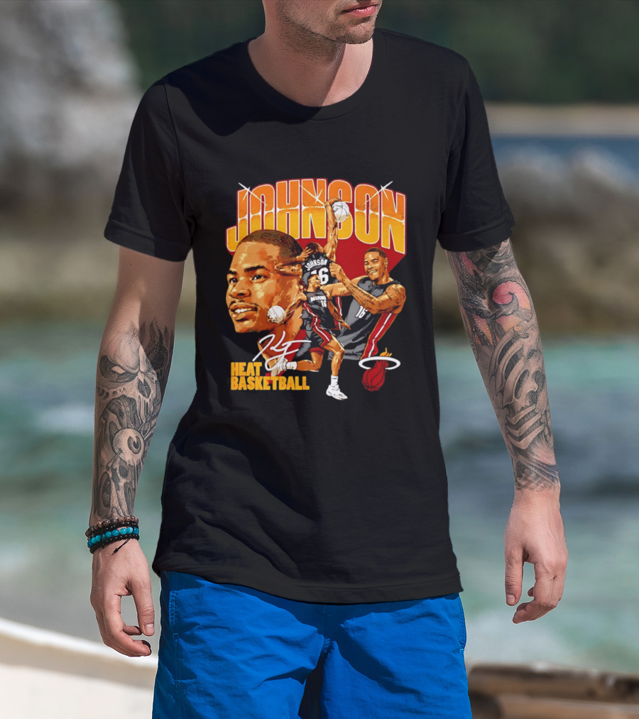 Johnson Miami Heat Basketball Player Collage T-Shirt
