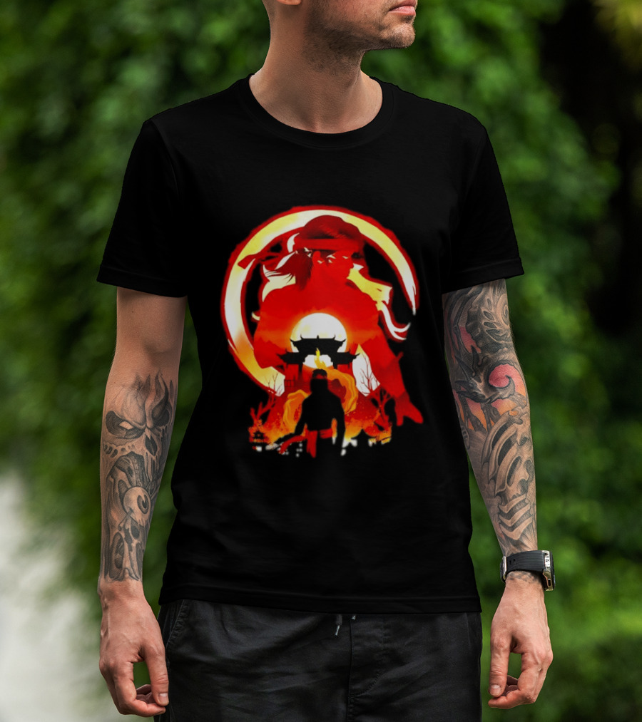Liu Kang Mortal Kombat Dragon Circle Fire Temple Scene T-Shirt