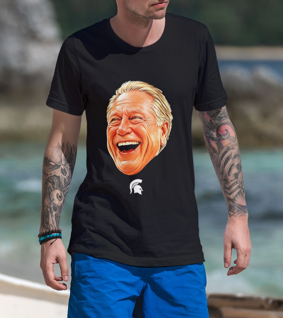 Michigan State Spartans Coach Tom Izzo Big Head T-Shirt
