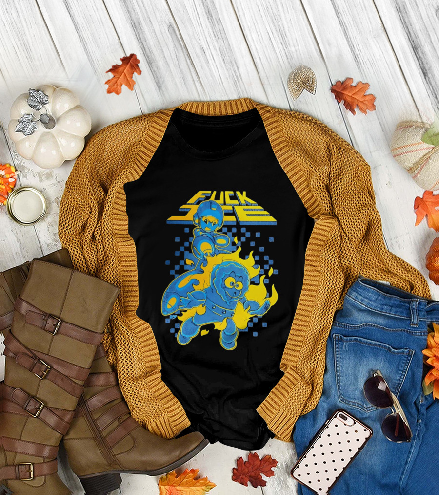 Mega Man Fuck Ice Bold Cartoon T-Shirt