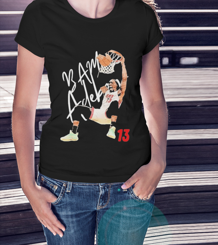 Bam Adebayo Miami Heat 13 Dunk Cartoon Basketball T-Shirt