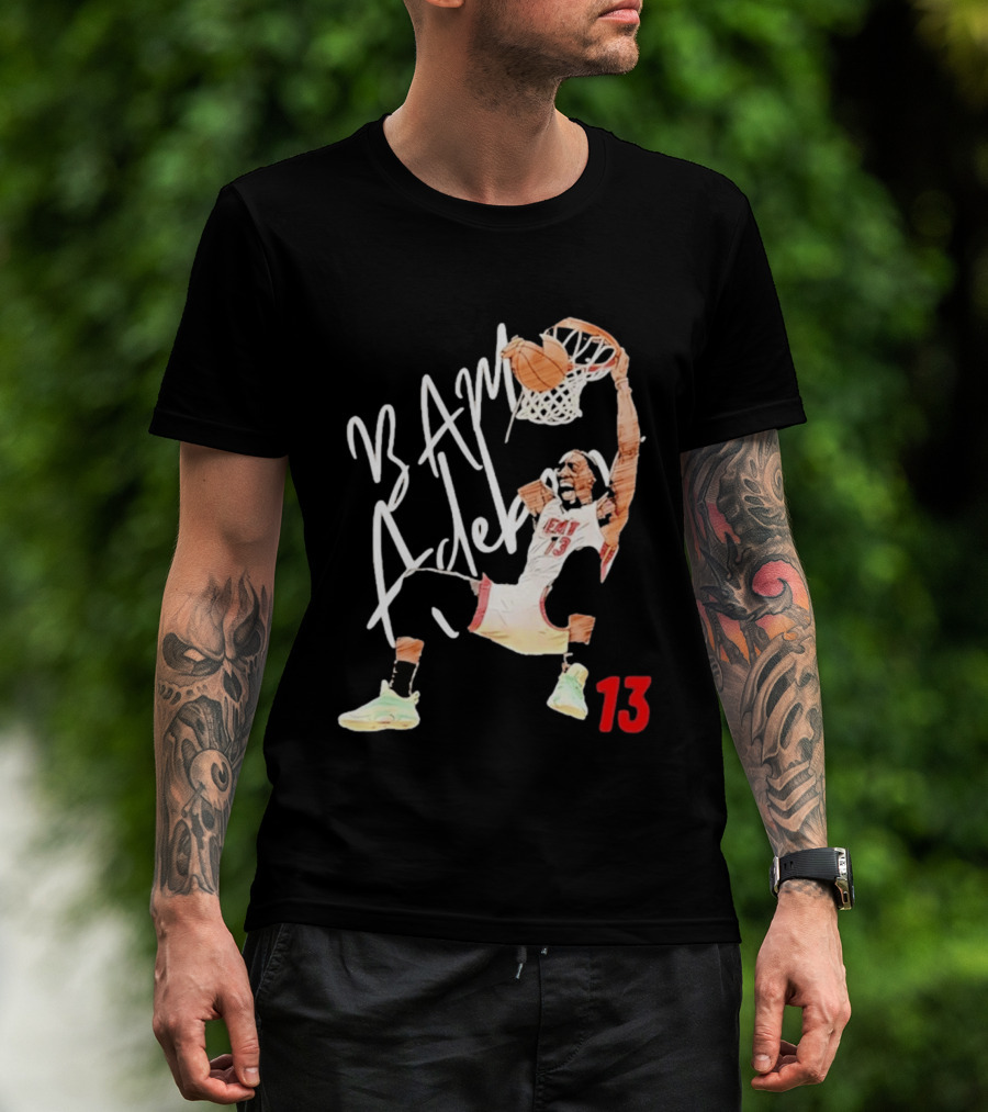 Bam Adebayo Miami Heat 13 Dunk Cartoon Basketball T-Shirt