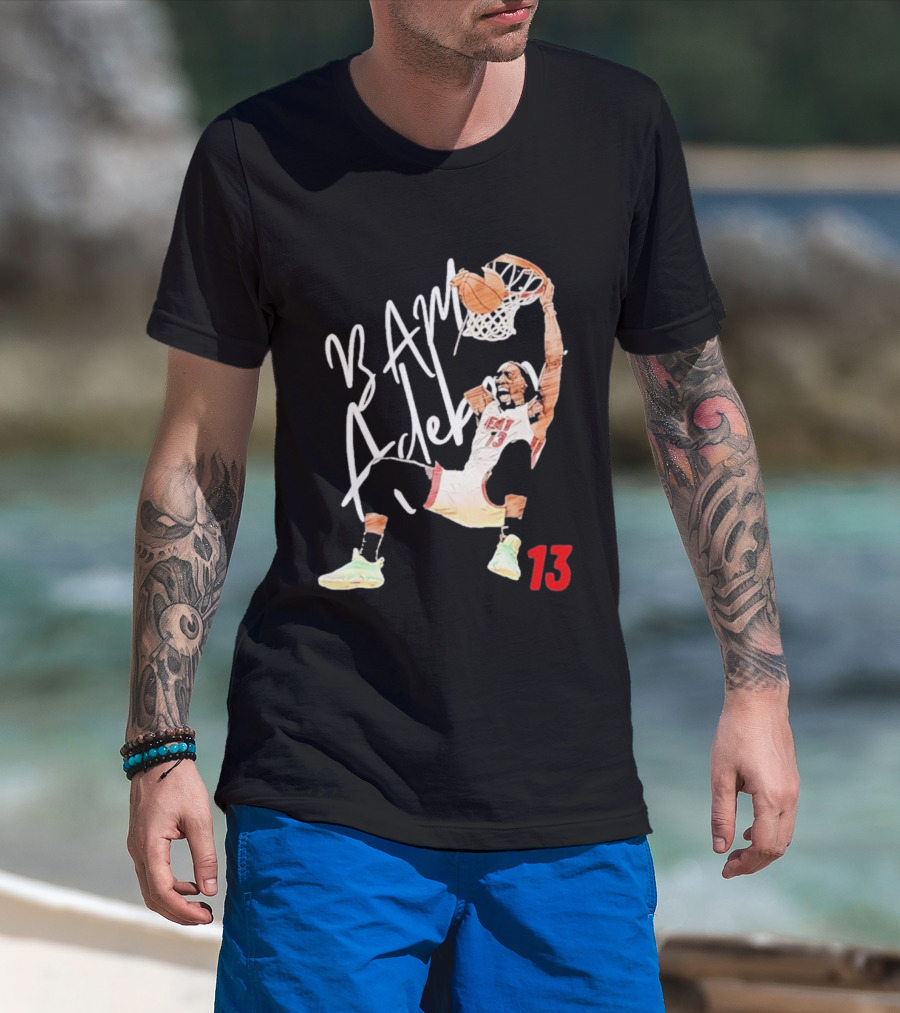 Bam Adebayo Miami Heat 13 Dunk Cartoon Basketball T-Shirt
