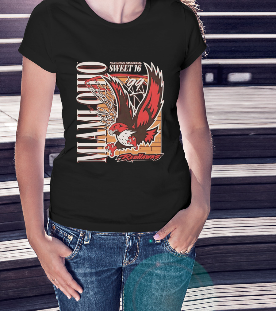Miami Ohio RedHawks NCAA Men's Basketball Sweet 16 1999 T-Shirt
