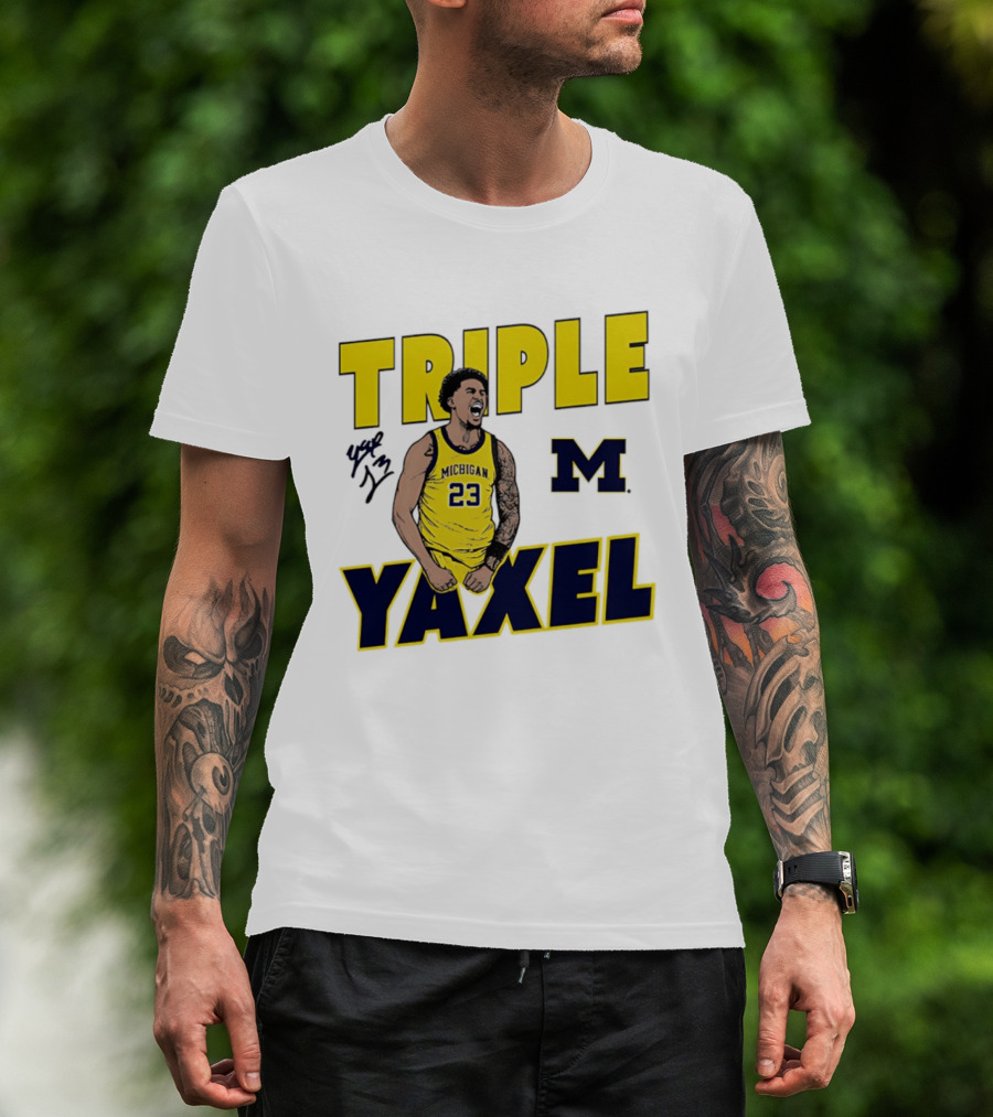 Michigan Wolverines Triple Yaxel Basketball Number 23 T-Shirt