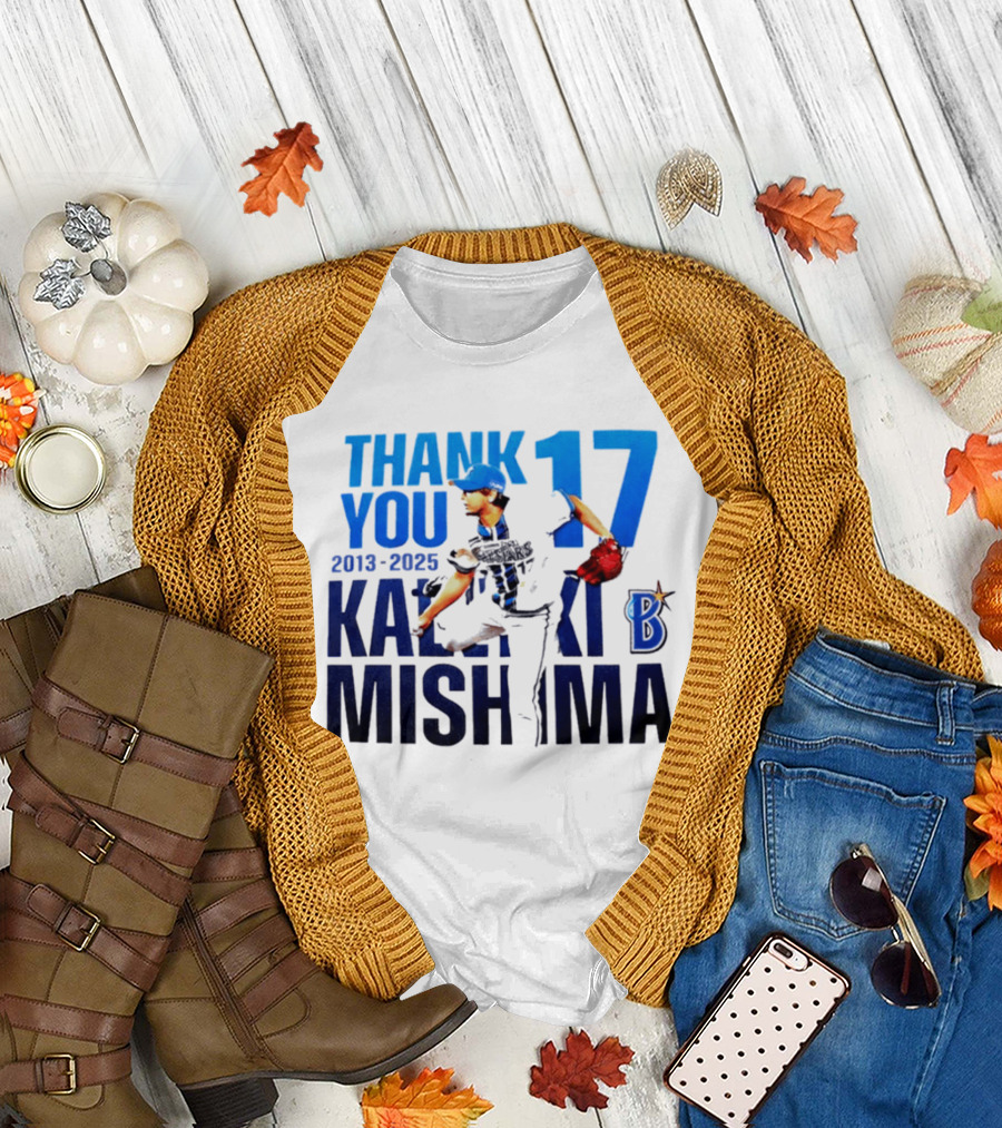 Thank You Kazuki Mishima 17 Yokohama DeNA BayStars 2013 2025 T-Shirt