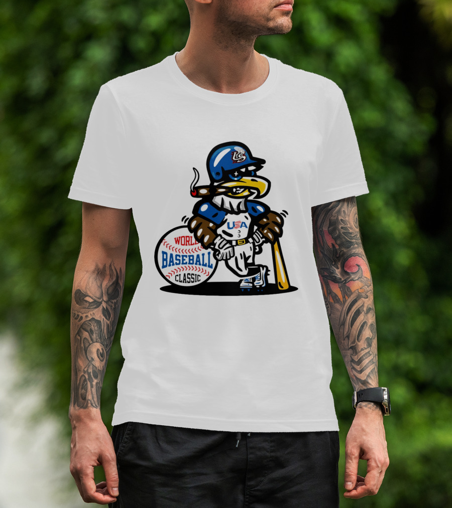 USA Baseball Eagle Mascot World Baseball T-Shirt