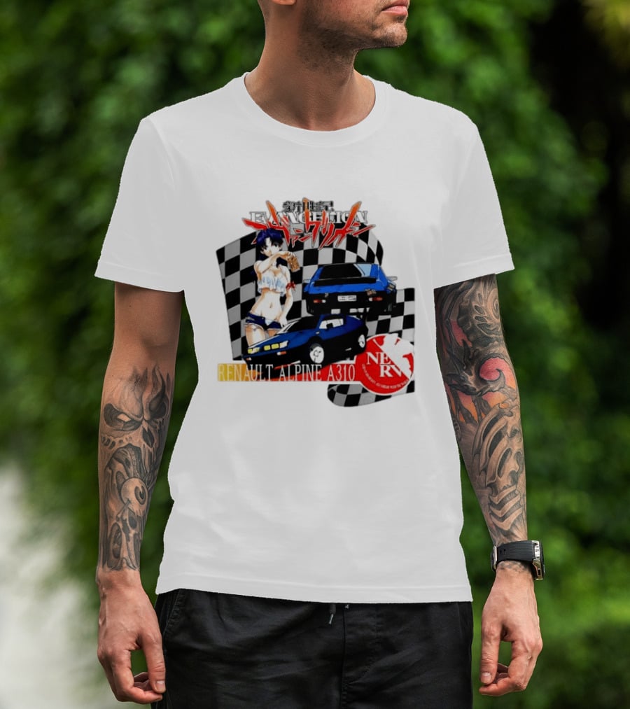 Neon Genesis Evangelion NERV Renault Alpine A310 Racing Anime T-Shirt