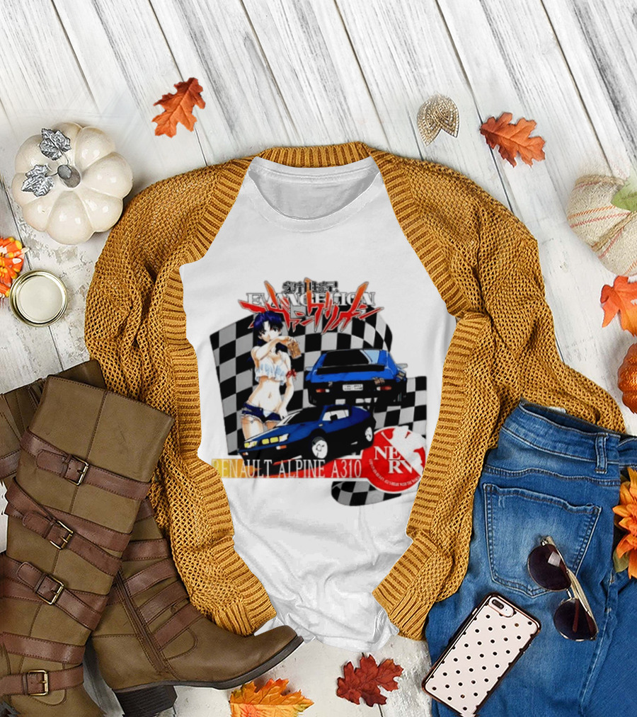 Neon Genesis Evangelion NERV Renault Alpine A310 Racing Anime T-Shirt