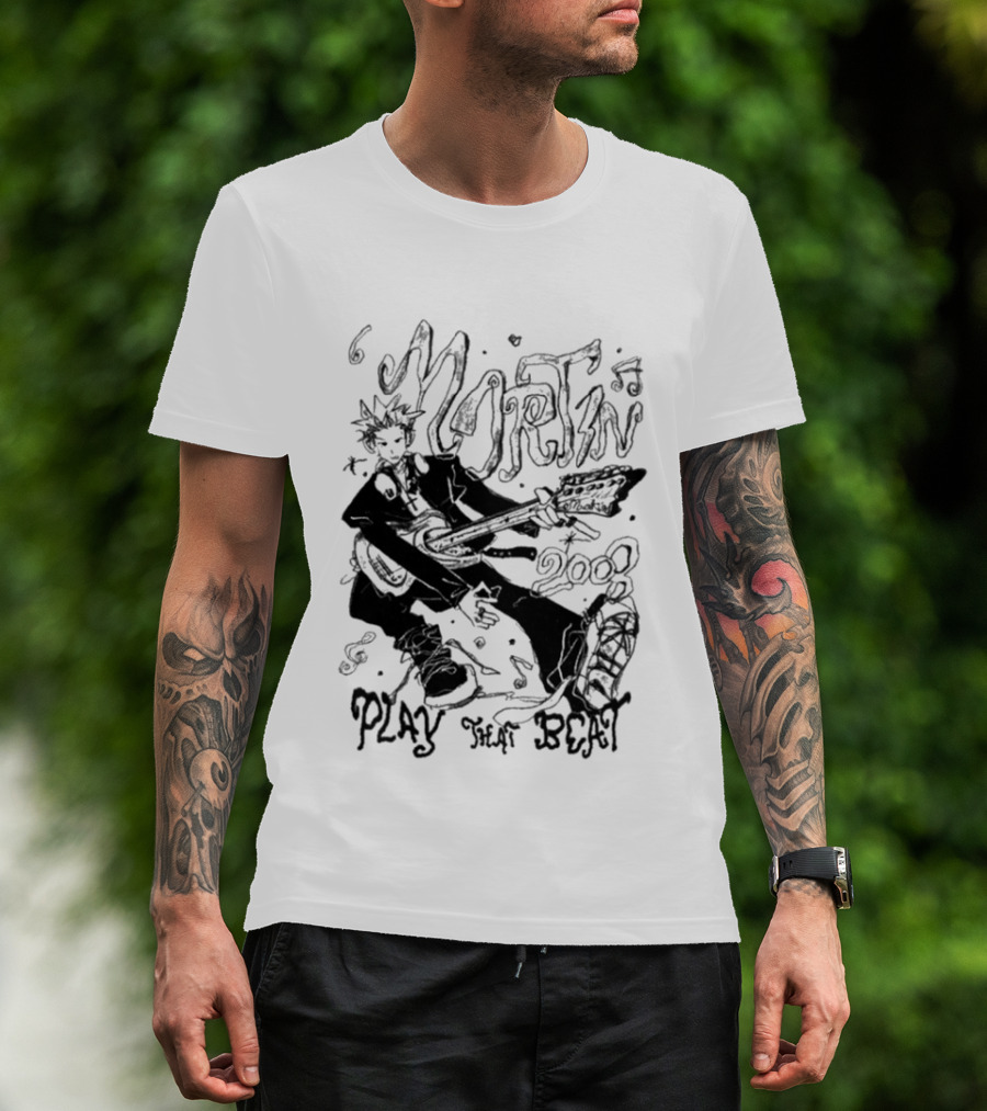 Martin 2008 Play That Beat Musician With Guitar T-Shirt