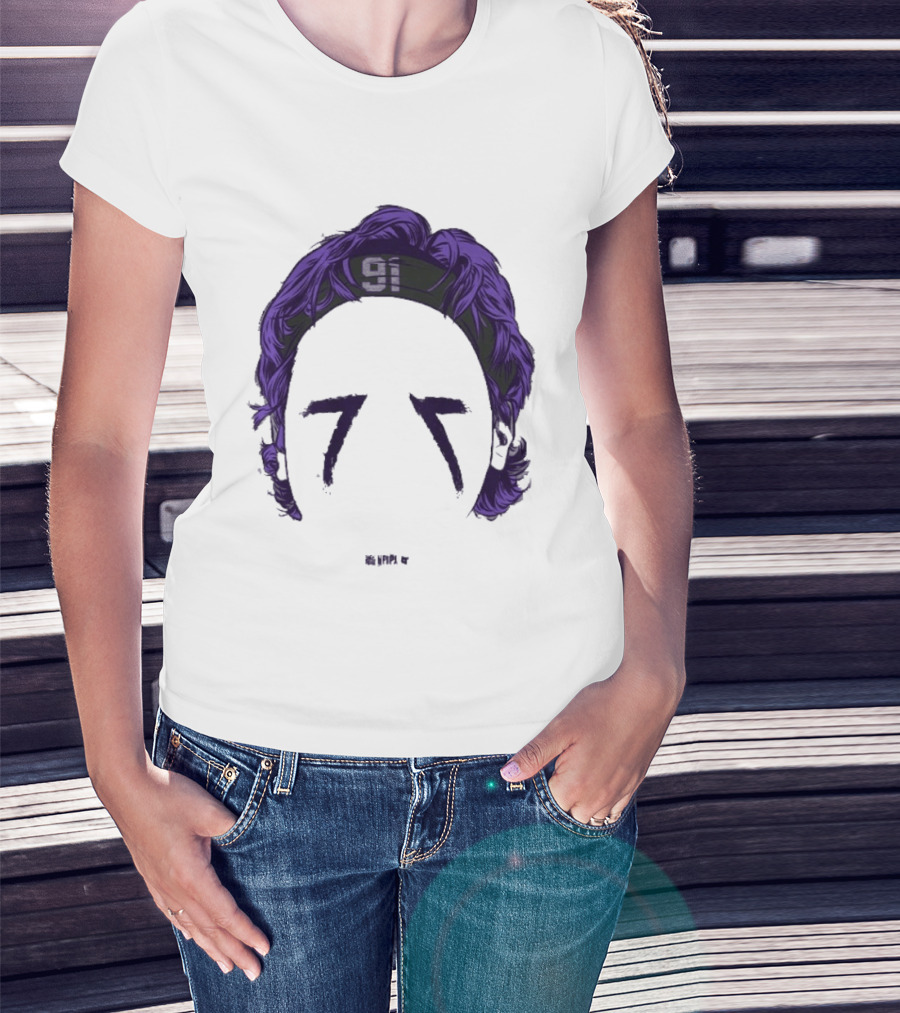 Original Trey Hendrickson 91 Baltimore Blank Face T-Shirt