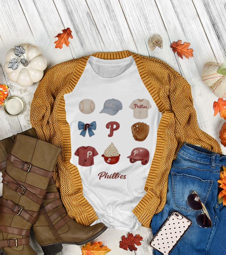 Phillies Coquette Bow Baseball Game Day Cap Jersey Glove Helmet Cupcake T-Shirt
