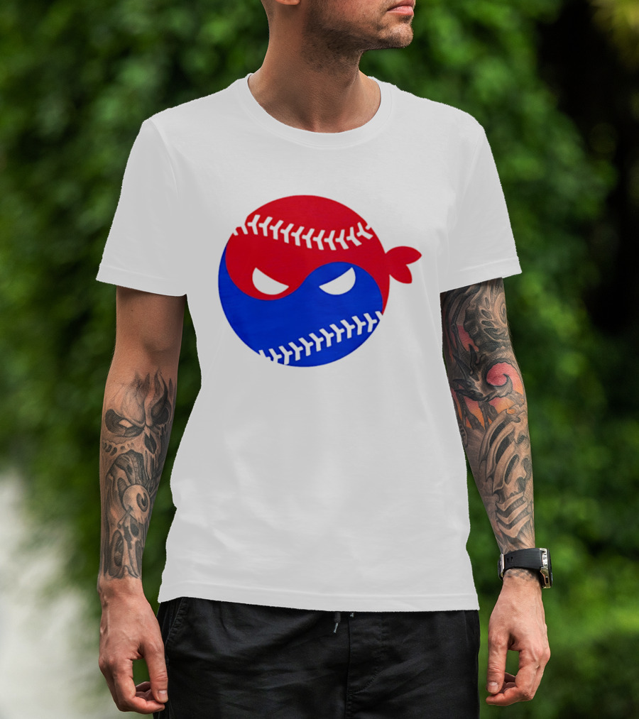 Pitching Ninja South Korea Baseball Yin Yang T-Shirt