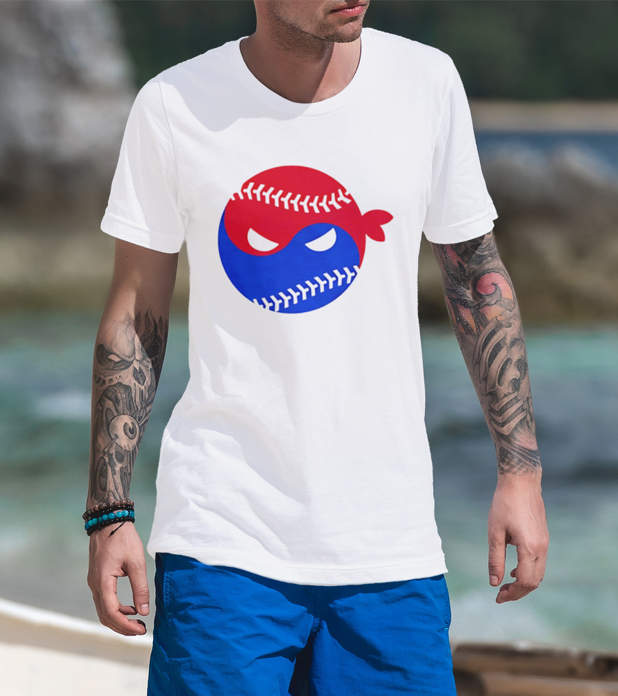Pitching Ninja South Korea Baseball Yin Yang T-Shirt