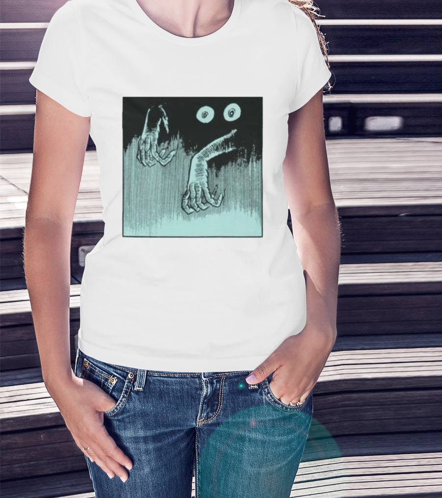 Creepy Eyes And Clawed Hands Emerging From Darkness T-Shirt