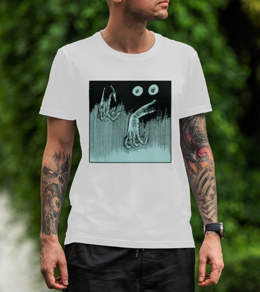 Creepy Eyes And Clawed Hands Emerging From Darkness T-Shirt