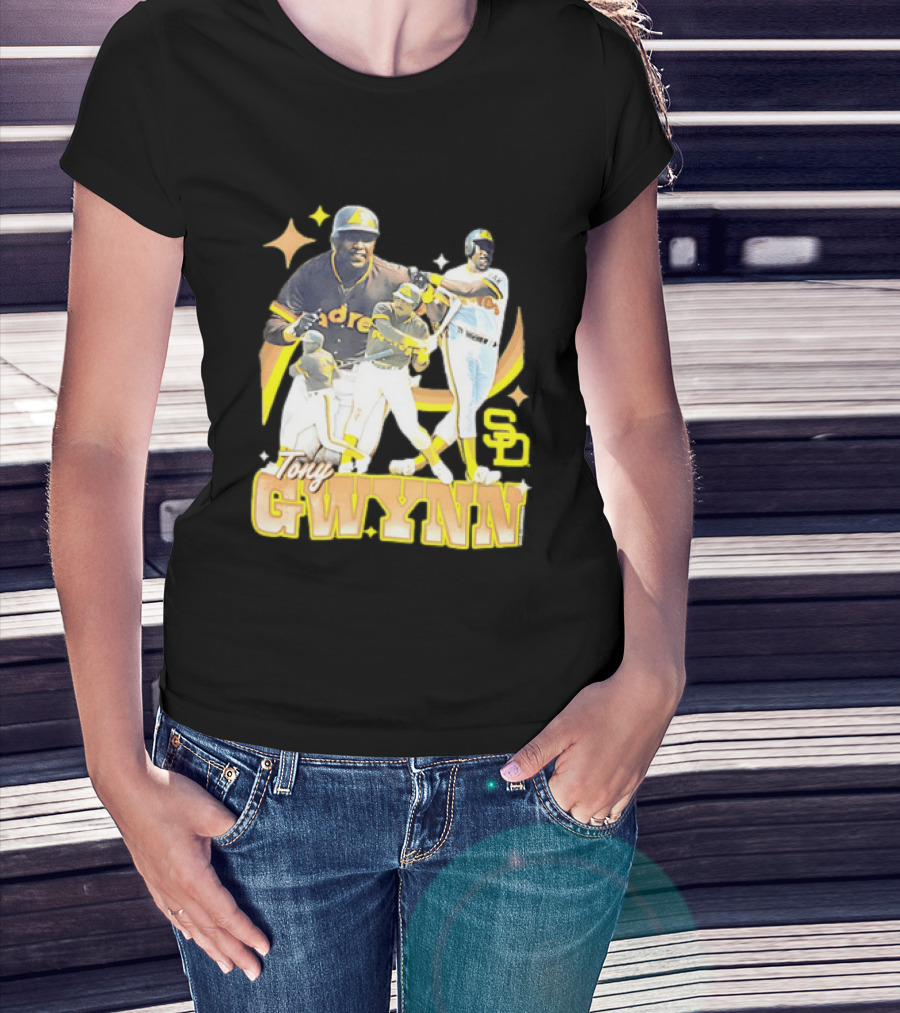 San Diego Padres Tony Gwynn Baseball Legend Collage T-Shirt