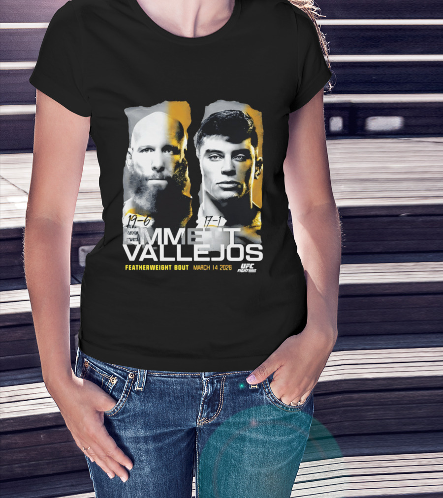 UFC Fight Night Emmett Vallejos Featherweight Bout March 2026 T-Shirt