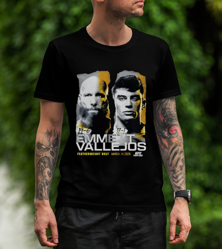 UFC Fight Night Emmett Vallejos Featherweight Bout March 2026 T-Shirt