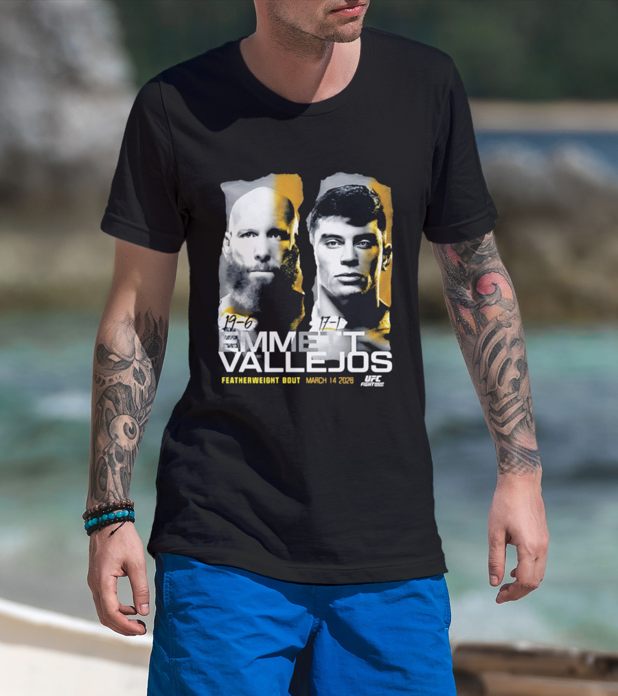 UFC Fight Night Emmett Vallejos Featherweight Bout March 2026 T-Shirt