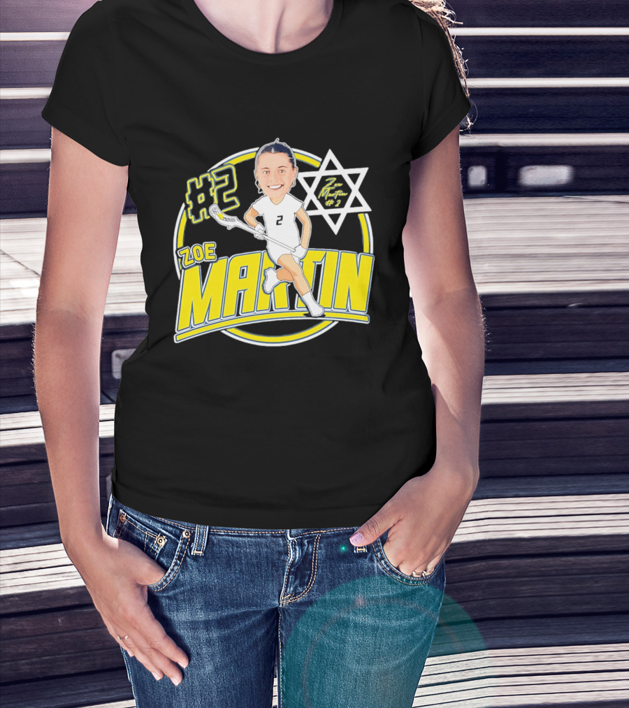 Zoe Martin #2 Lacrosse Caricature Michigan 2026 T-Shirt