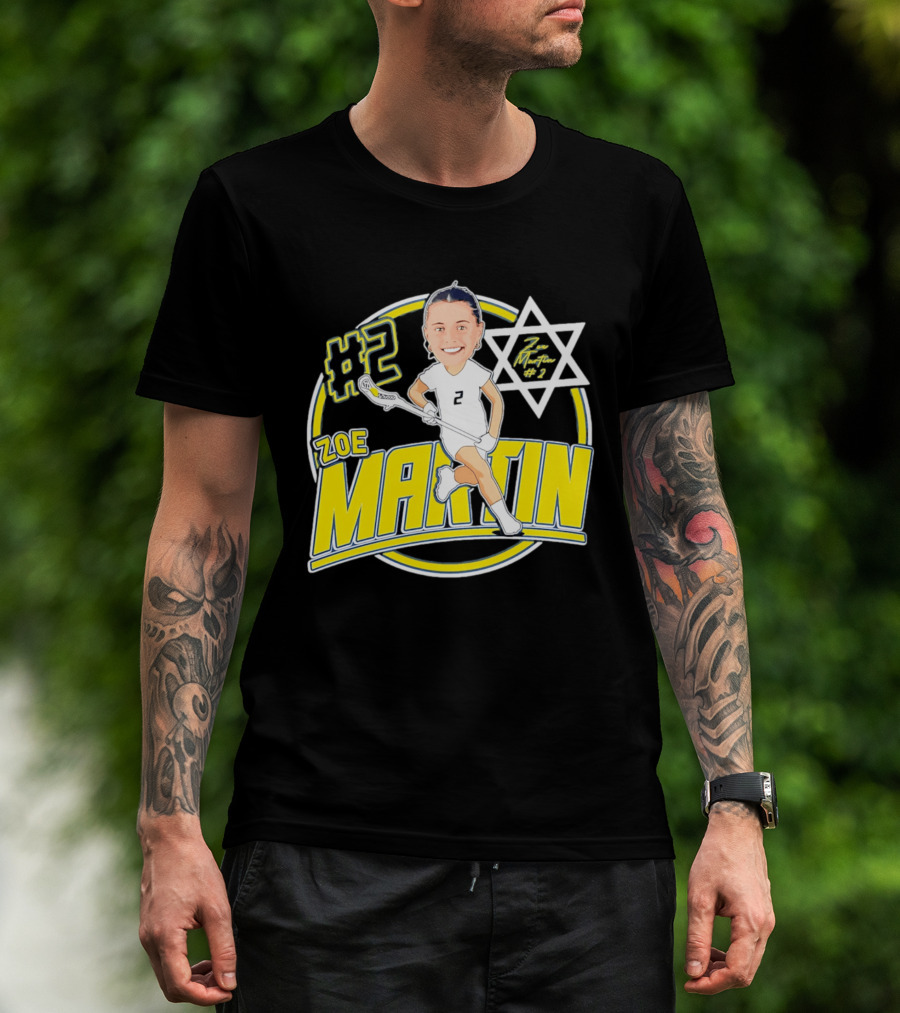 Zoe Martin #2 Lacrosse Caricature Michigan 2026 T-Shirt