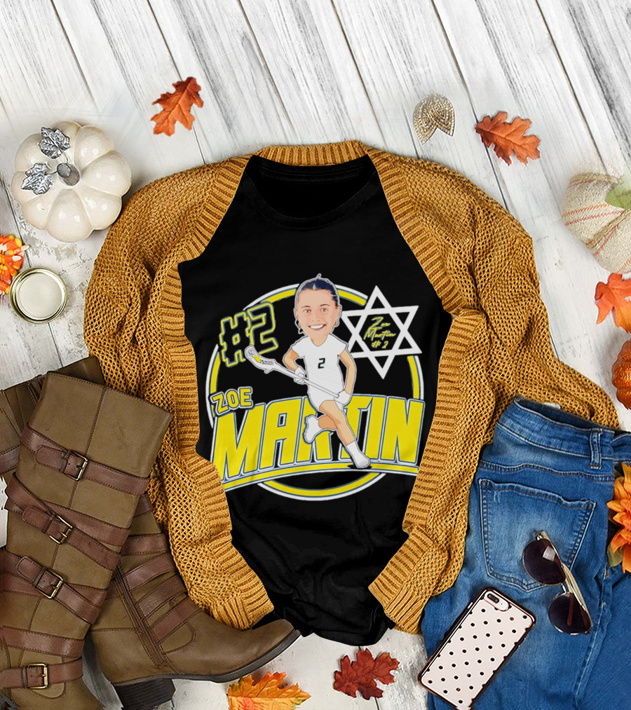 Zoe Martin #2 Lacrosse Caricature Michigan 2026 T-Shirt